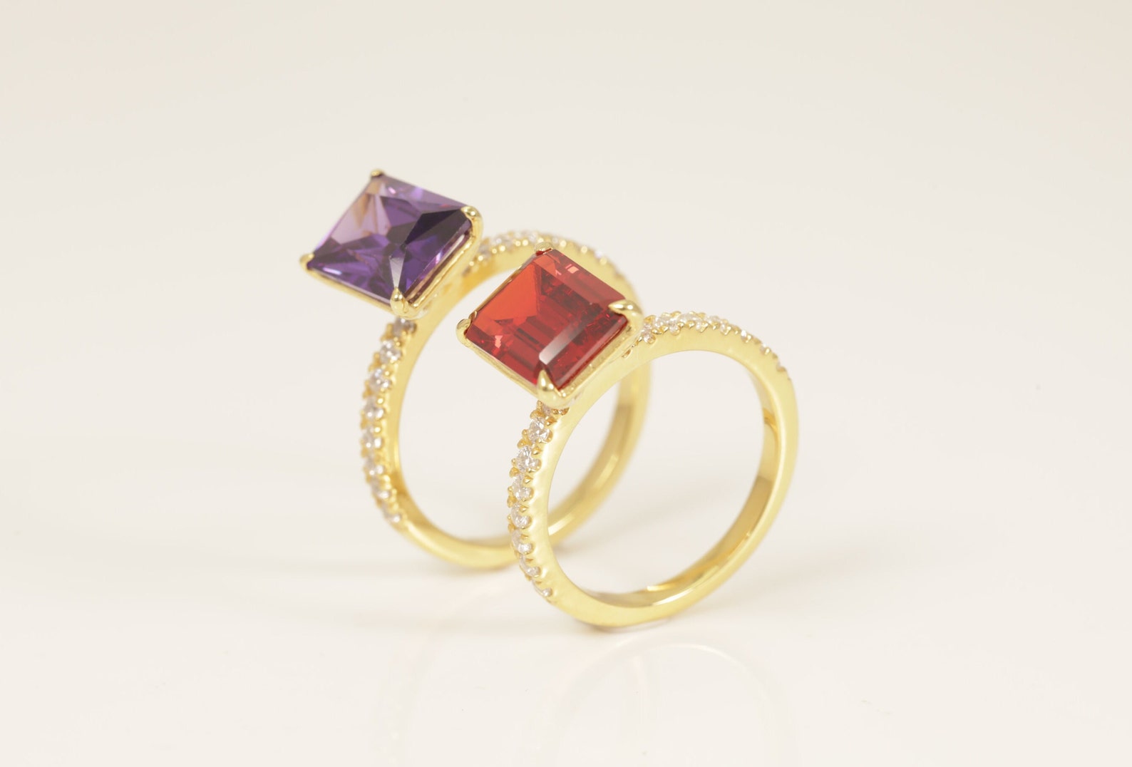 Four Prongs Amethyst Engagement Ring, Gemstones Wedding Ring, Birthstone Ring, Bridal Promise Ring, Anniversary Ring